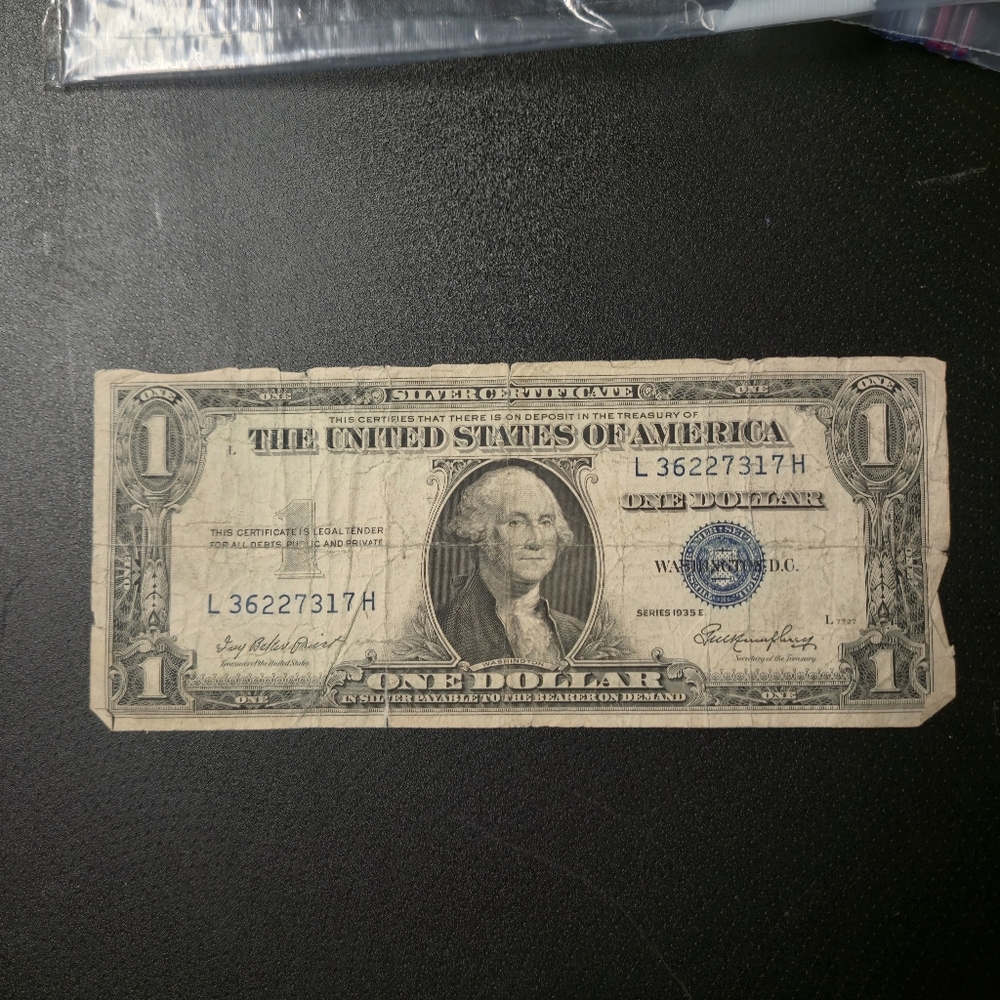 💵 Vintage 1935E $1 Silver Certificate​ Dollar Bill